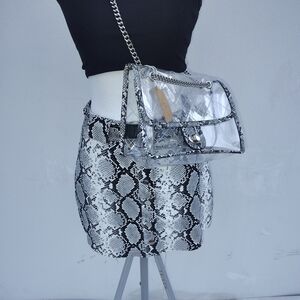 Clear Snake Print Crossbody Bag